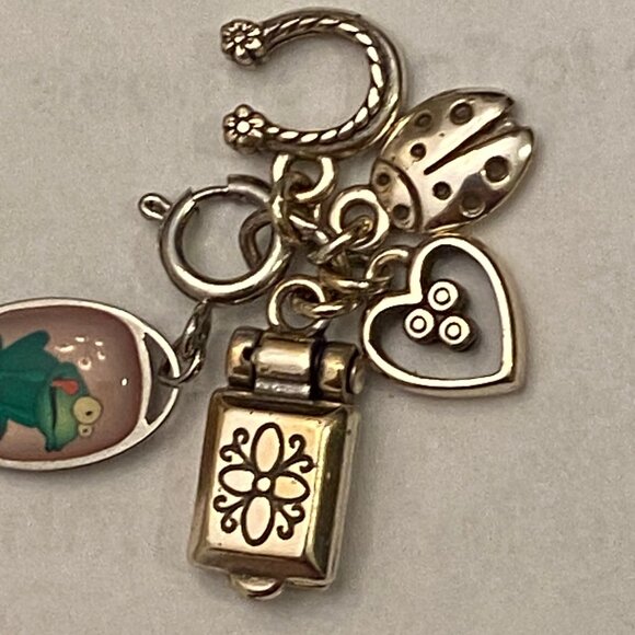 Authentic Brighton set of charms - heart, horseshoe, ladybug, locket, frog? EUC - Picture 4 of 7